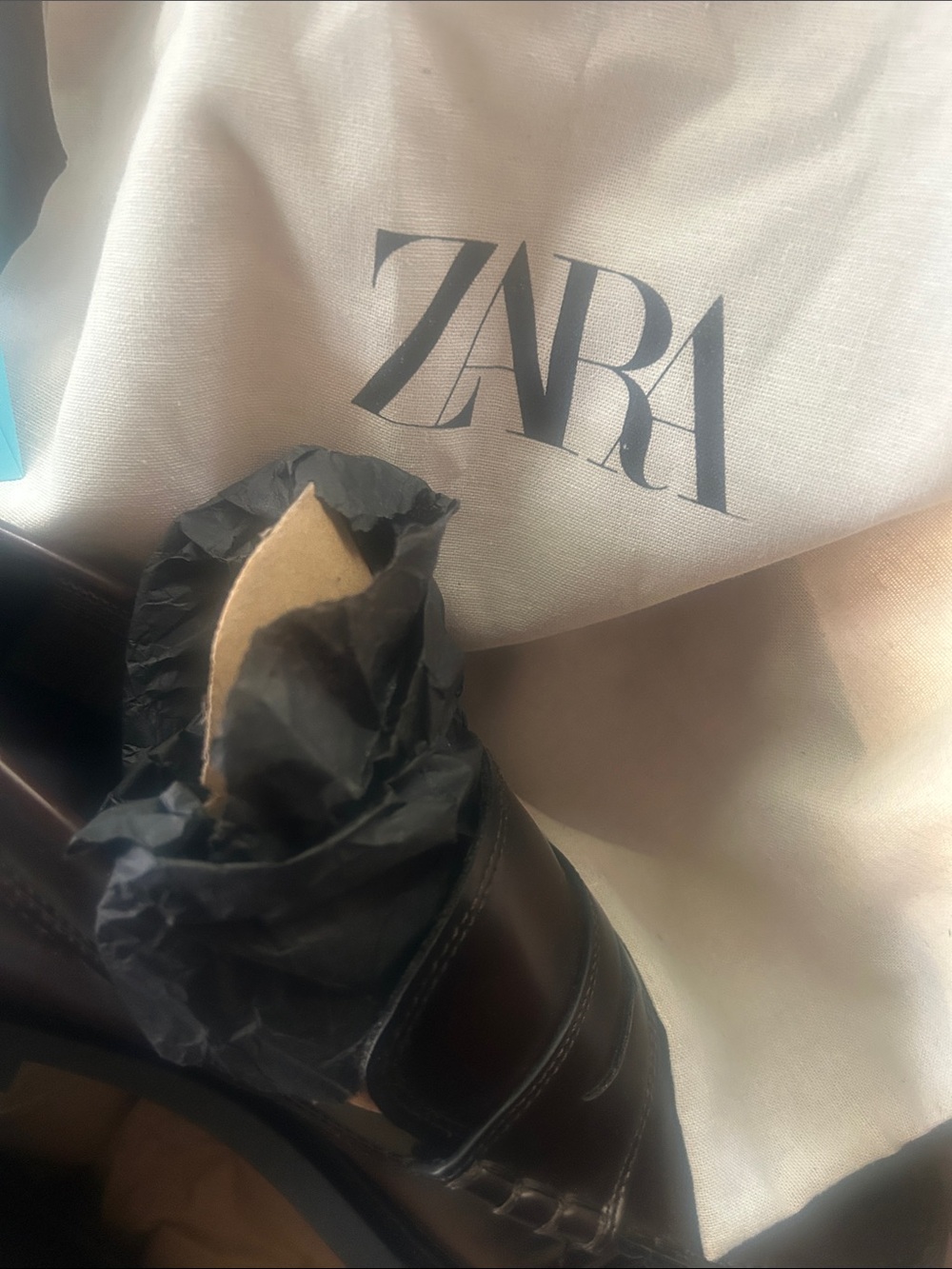 ZARA NWT DARK BROWN LUG LOAFERS, new, dust bag , card, 11usa/42 euro / women